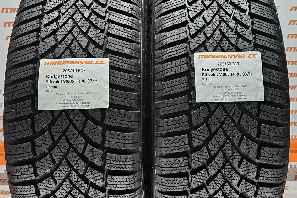 Used studless winter tire 205/50R17 Bridgestone Blizzak LM005 FR XL 93/H