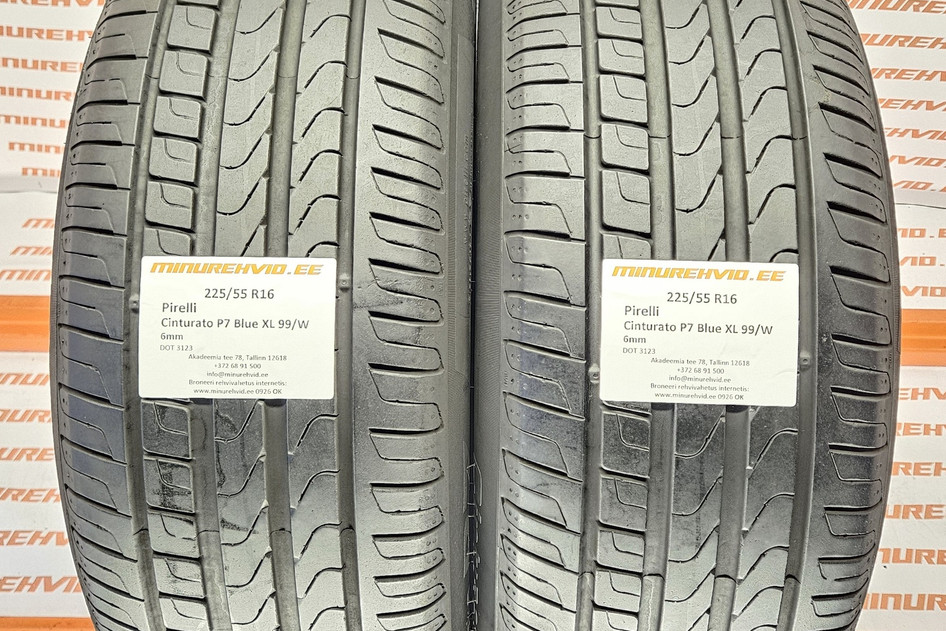Подержанный летняя шина 225/55R16 Pirelli Cinturato P7 Blue XL 99/W