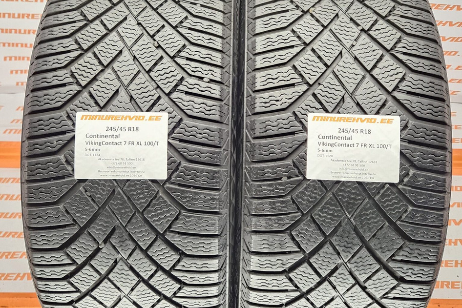 Used studless winter tire 245/45R18 Continental VikingContact 7 FR XL 100/T 1124