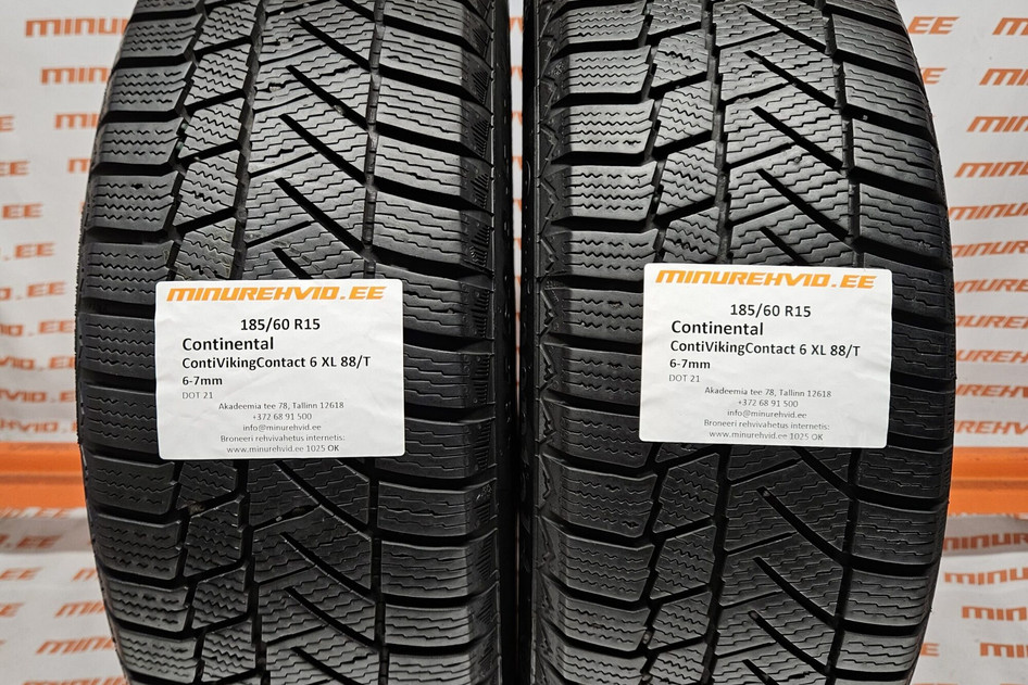 Used studless winter tire 185/60R15 Continental ContiVikingContact 6 XL 88/T