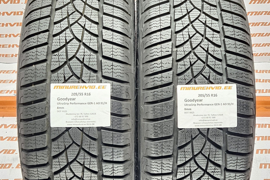 Used studless winter tire 205/55R16 GoodYear UltraGrip Performance GEN-1 AO 91/H