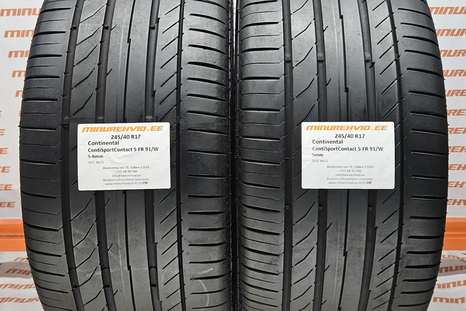 Подержанный летняя шина 245/40R17 Continental ContiSportContact 5 FR 91/W