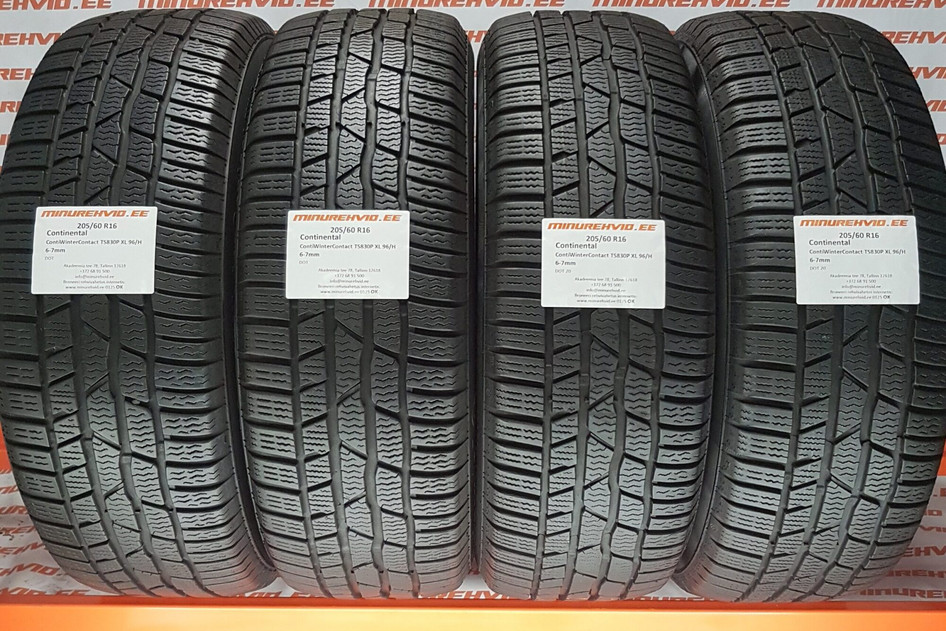 Used studless winter tire 205/60R16 Continental ContiWinterContact TS830P XL 96/H