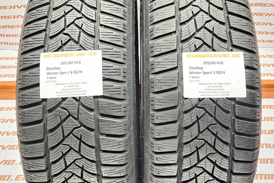 Kasutatud lamellrehv 205/60R16 Dunlop Winter Sport 5 92/H 1525