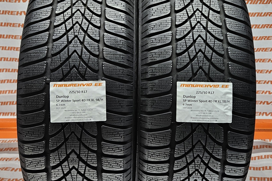 Used studless winter tire 225/50R17 Dunlop SP Winter Sport 4D FR XL 98/H.