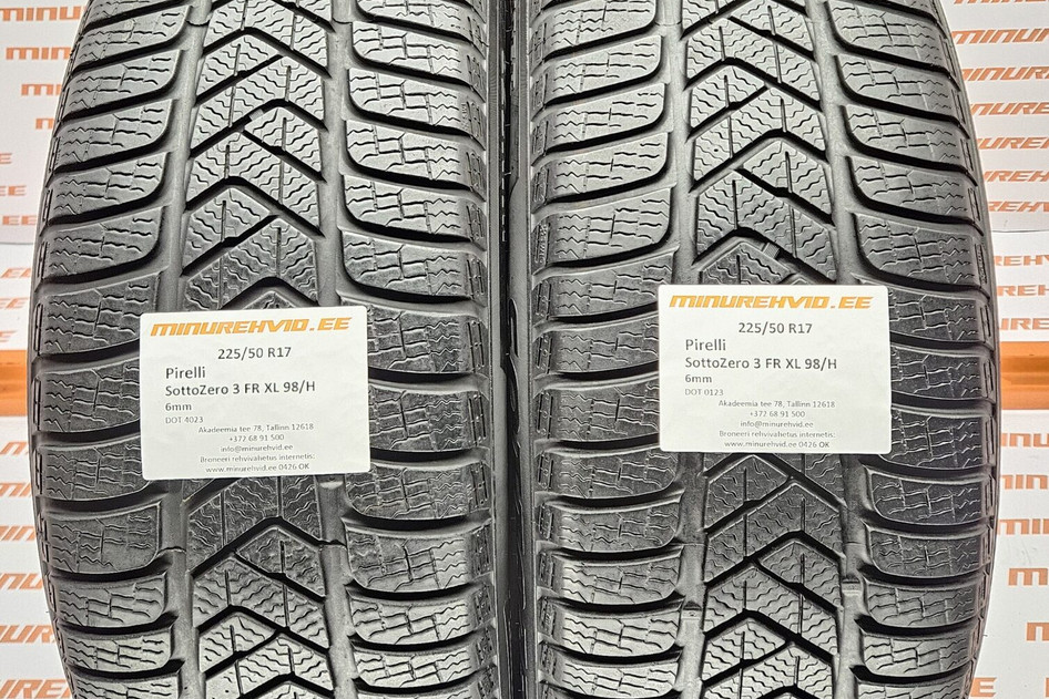 Подержанный нешипованная шина 225/50R17 Pirelli SottoZero 3 FR XL 98/H  1x4023  1x0123