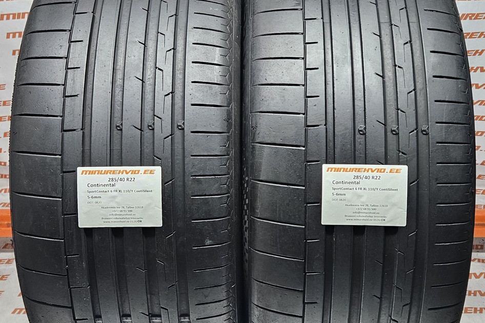 Подержанный летняя шина 285/40R22 Continental SportContact 6 FR XL 110/Y ContiSilent