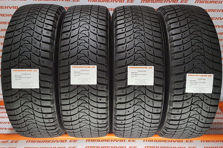 Used studded tire 215/65R16 Michelin X-Ice North 3 XL 102/T