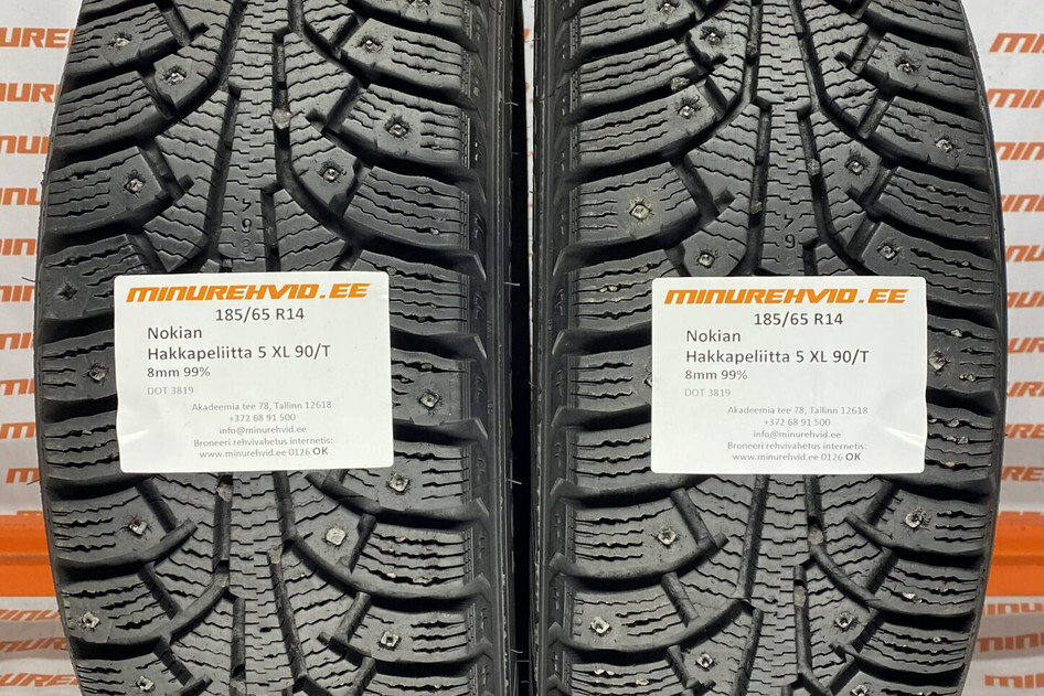 Used studded tire 185/65R14 Nokian Hakkapeliitta 5 XL 90/T