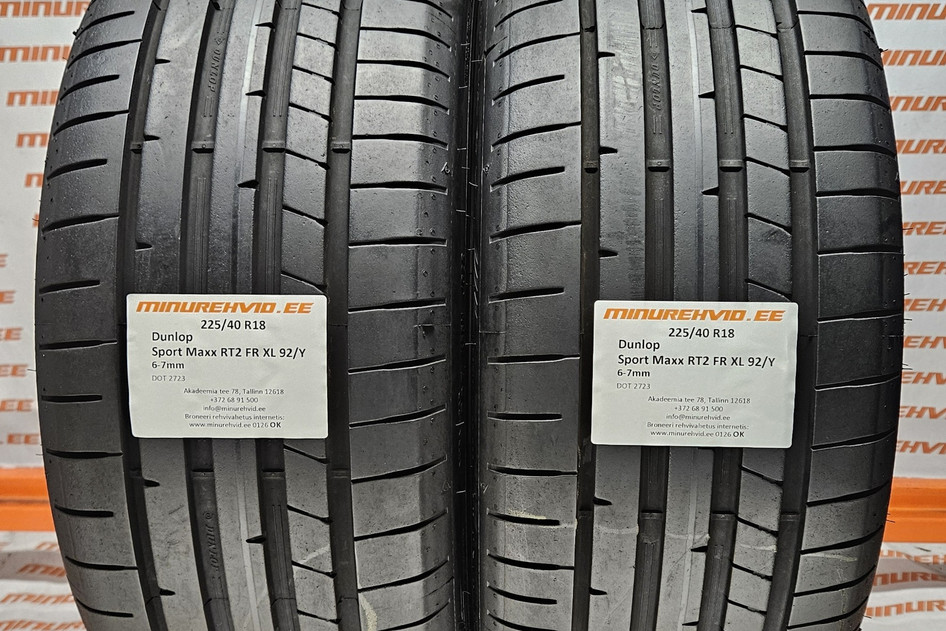 Подержанный летняя шина 225/40R18 Dunlop Sport Maxx RT2 FR XL 92/Y 1921 + 2723