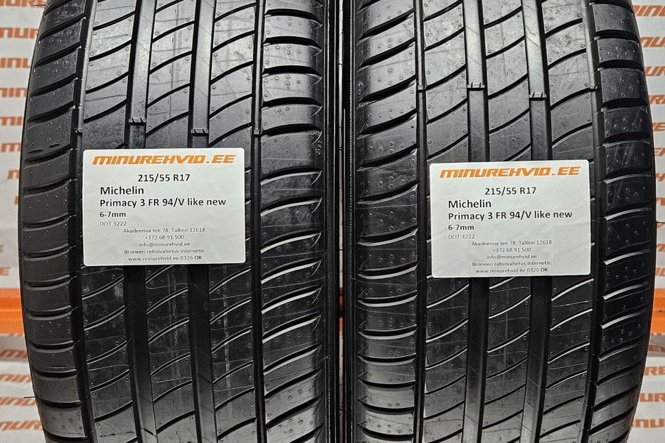 Used summer tire 215/55R17 Michelin Primacy 3 FR 94/V like new 3222