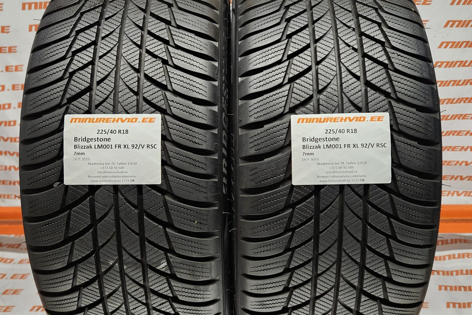 Used studless winter tire 225/40R18 Bridgestone Blizzak LM001 FR XL 92/V RSC