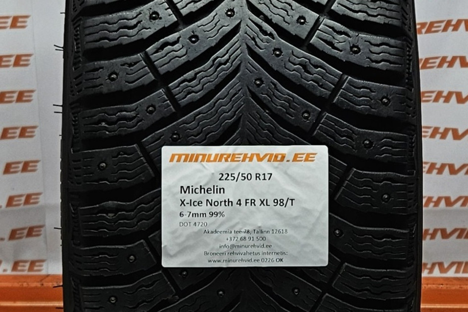 Kasutatud naastrehv 225/50R17 Michelin X-Ice North 4 FR XL 98/T
