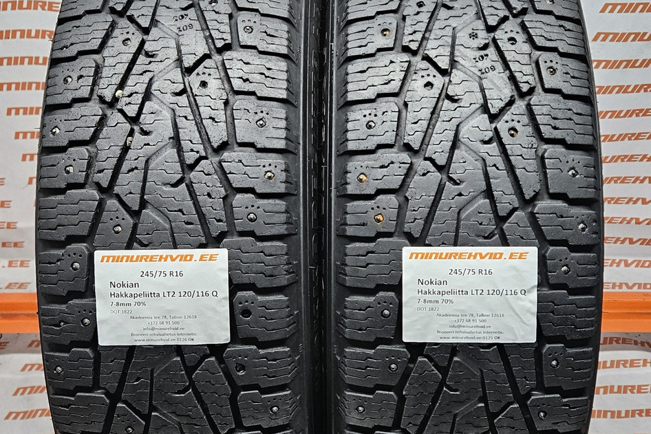 Подержанный шипованная шина 245/75R16 Nokian Hakkapeliitta LT2 120/116 Q