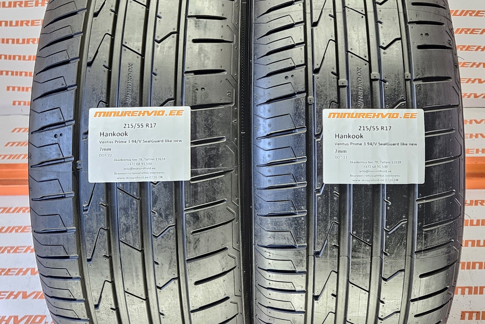 Kasutatud suverehv 215/55R17 Hankook Ventus Prime 3 94/V SealGuard like new 21+22