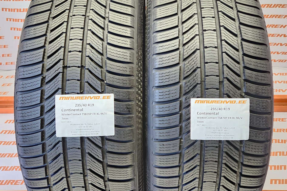 Подержанный нешипованная шина 235/40R19 Continental WinterContact TS870P FR XL 96/V