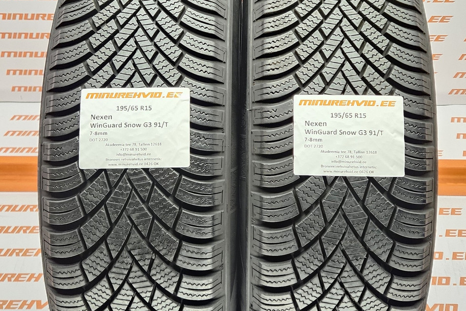 Подержанный нешипованная шина 195/65R15 Nexen WinGuard Snow G3 91/T