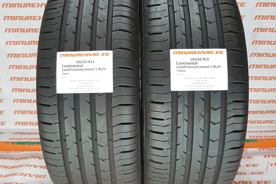 Подержанный летняя шина 195/55R15 Continental ContiPremiumContact 5 85/H