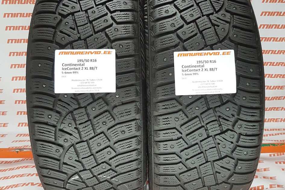 Used studded tire 195/50R16 Continental IceContact 2 XL 88/T