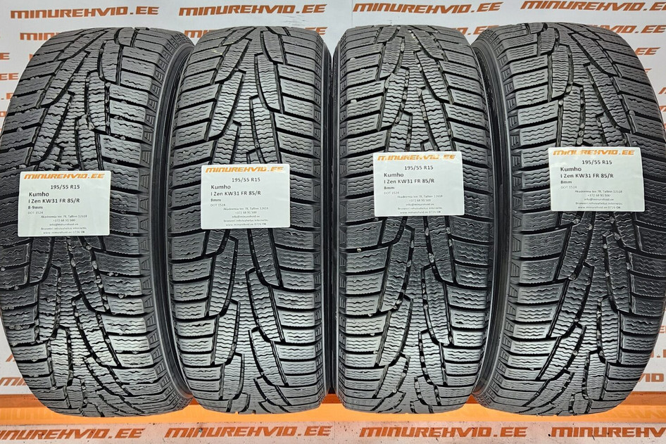 Used studless winter tire 195/55R15 Kumho I Zen KW31 FR 85/R