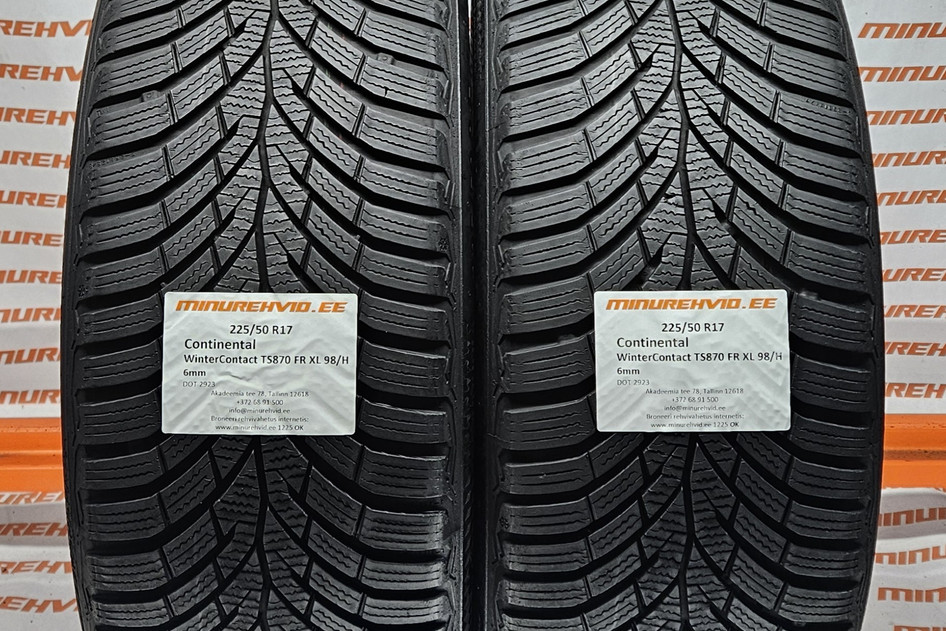 Used studless winter tire 225/50R17 Continental WinterContact TS870 FR XL 98/H