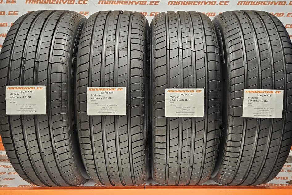 Подержанный летняя шина 195/55R16 Michelin e-Primacy XL 91/H 1222
