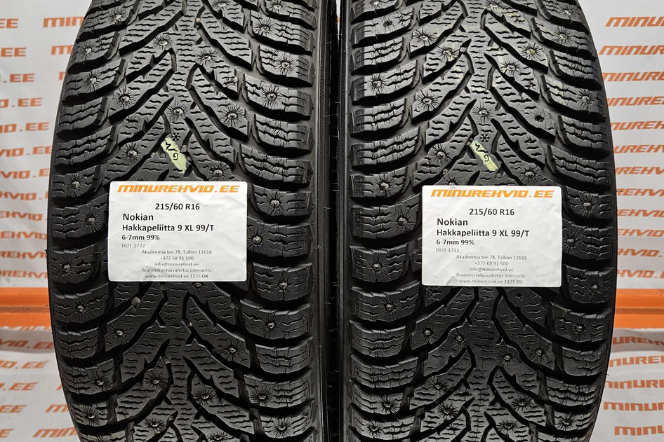 Lietots studded tire 215/60R16 Nokian Hakkapeliitta 9 XL 99/T