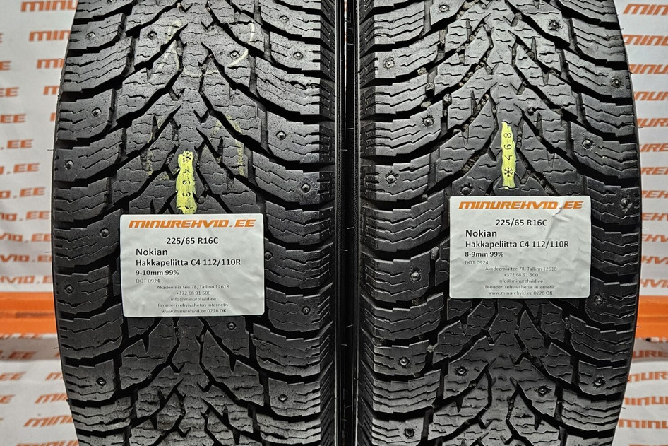 Used studded tire 225/65R16 Nokian Hakkapeliitta C4 112/110R.