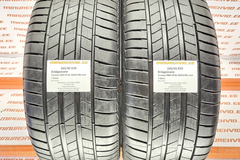 Подержанный летняя шина 245/45R19 Bridgestone Turanza T005 FR XL 102/H like new 0724