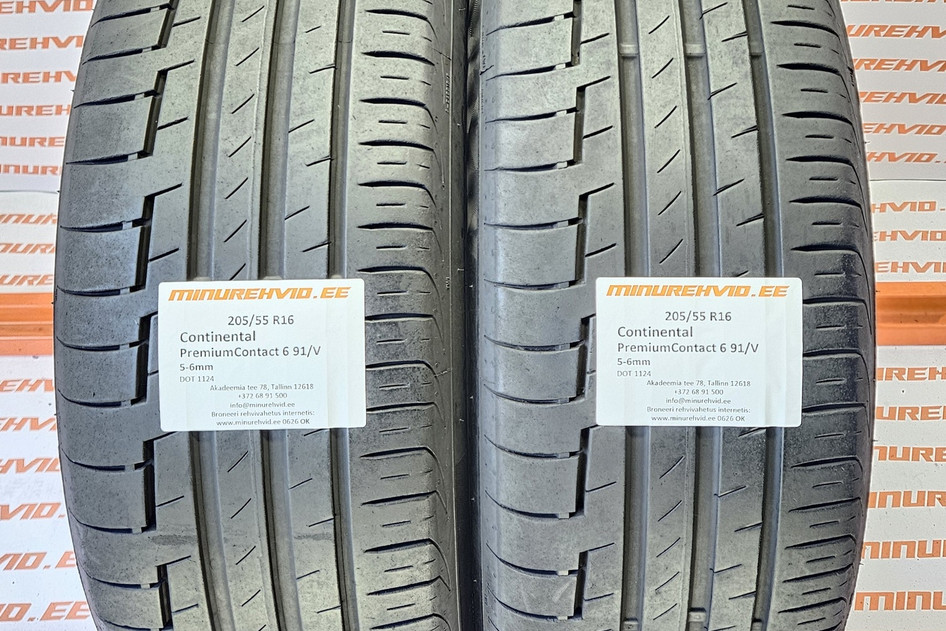 Used summer tire 205/55R16 Continental PremiumContact 6 91/V 1124