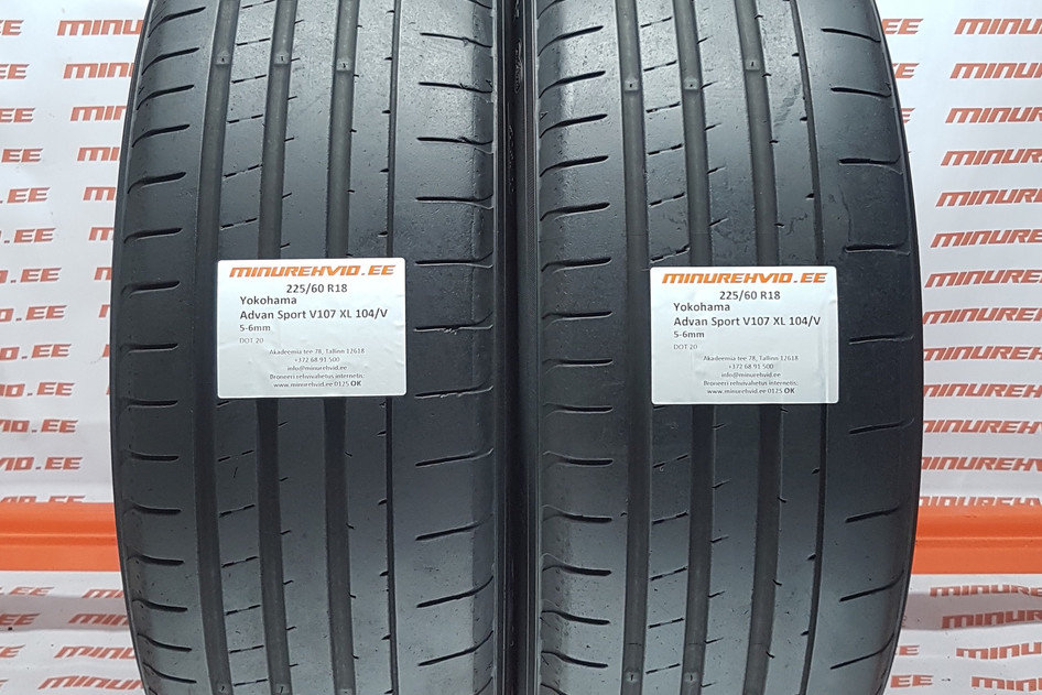 Used summer tire 225/60R18 Yokohama Advan Sport V107 XL 104/V