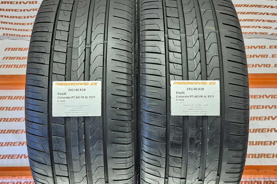Подержанный летняя шина 245/40R18 Pirelli Cinturato P7 AO FR XL 97/Y