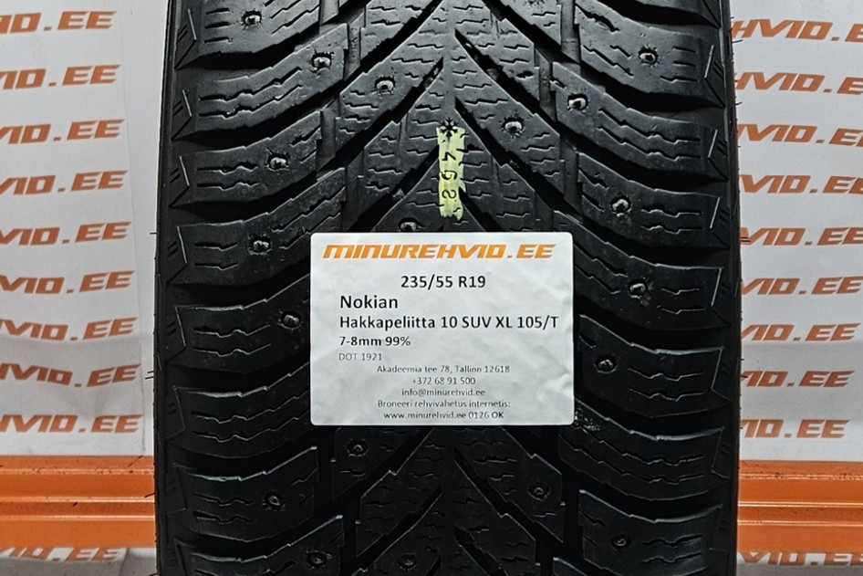 Kasutatud naastrehv 235/55R19 Nokian Hakkapeliitta 10 SUV XL 105/T