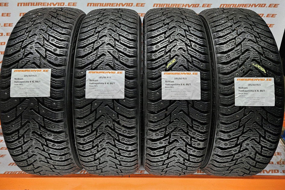 Lietots studded tire 185/60R15 Nokian Hakkapeliitta 8 XL 88/T