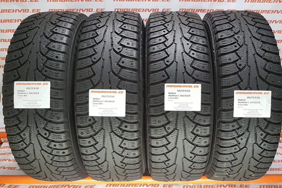 Used studded tire 195/70R15 Nokian Nordman C 104/102/R