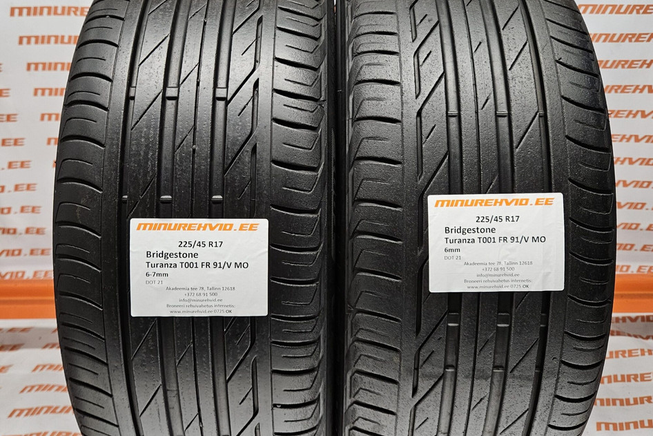 Kasutatud suverehv 225/45R17 Bridgestone Turanza T001 FR 91/V MO.