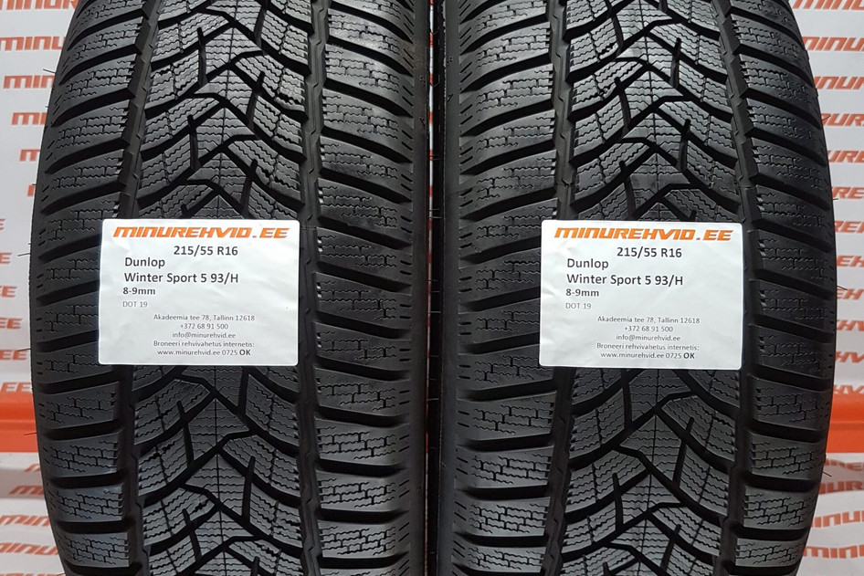 Used studless winter tire 215/55R16 Dunlop Winter Sport 5 93/H