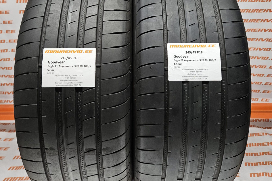 Used summer tire 245/45R18 GoodYear Eagle F1 Asymmetric 3 FR XL 100/Y