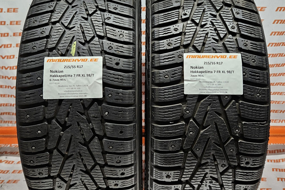 Used studded tire 215/55R17 Nokian Hakkapeliitta 7 FR XL 98/T