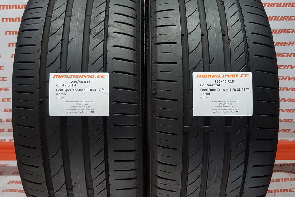 Used summer tire 235/40R19 Continental ContiSportContact 5 FR XL 96/Y