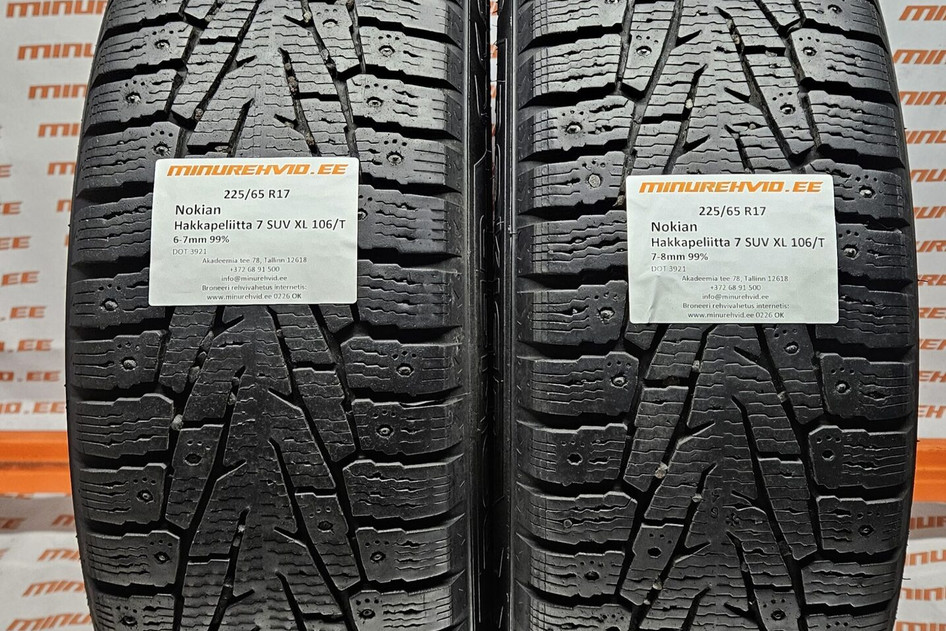 Naudota studded tire 225/65R17 Nokian Hakkapeliitta 7 SUV XL 106/T