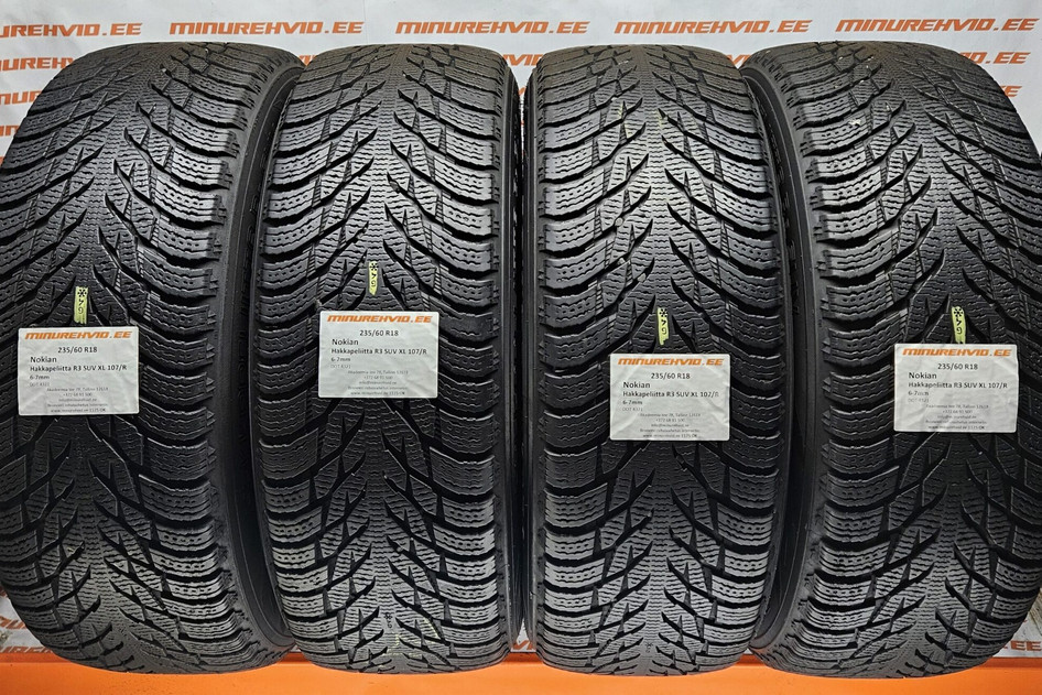 Used studless winter tire 235/60R18 Nokian Hakkapeliitta R3 SUV XL 107/R