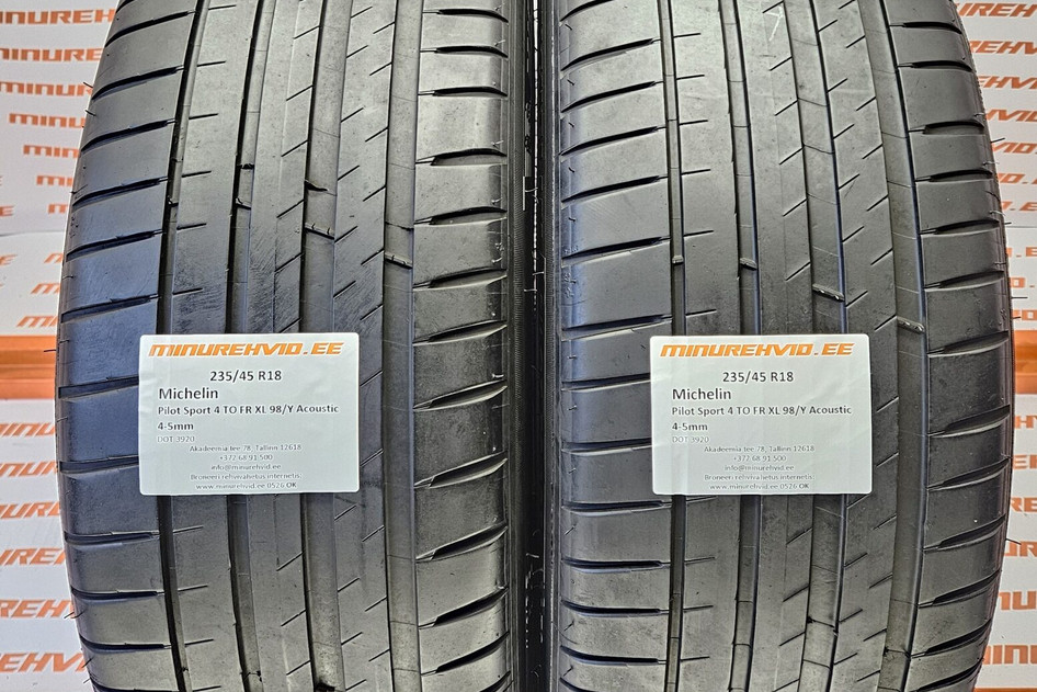 Подержанный летняя шина 235/45R18 Michelin Pilot Sport 4 TO FR XL 98/Y Acoustic 3920