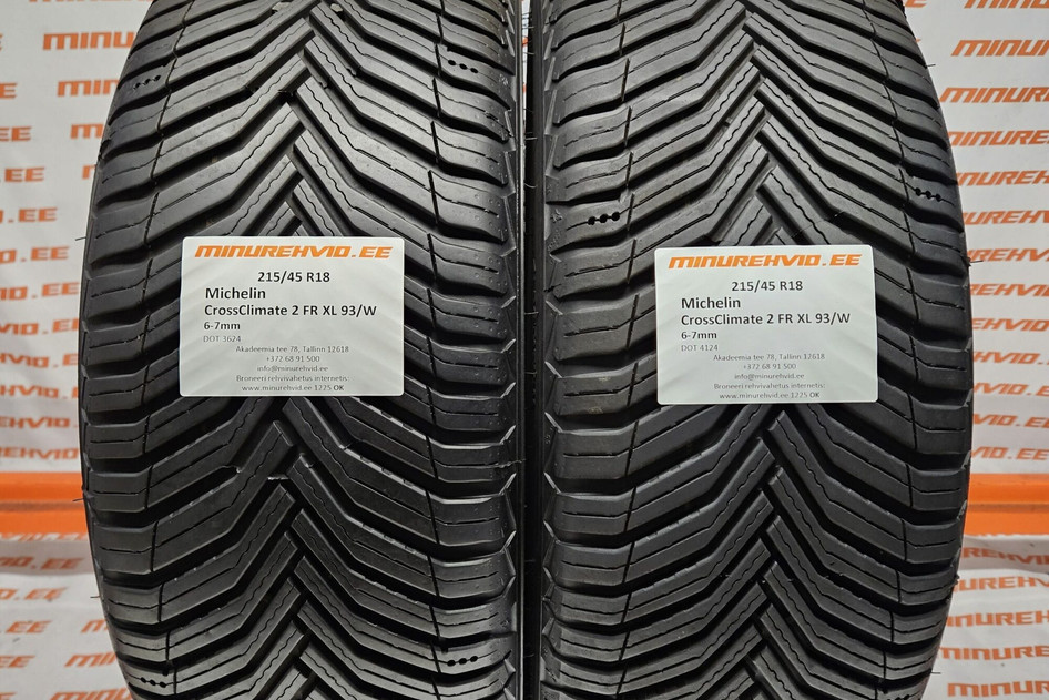 Used studless winter tire 215/45R18 Michelin CrossClimate 2 FR XL 93/W