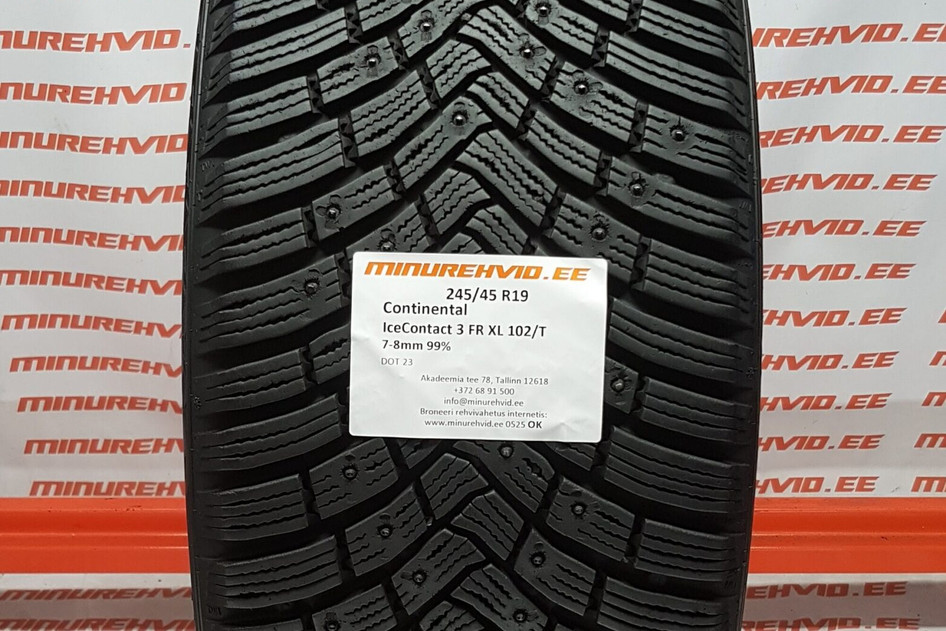 Used studded tire 245/45R19 Continental IceContact 3 FR XL 102/T