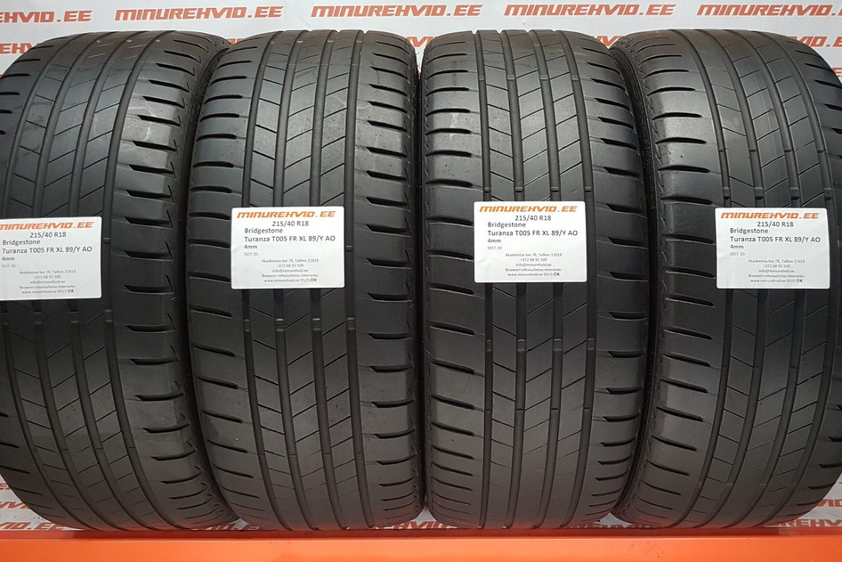 Used summer tire 215/40R18 Bridgestone Turanza T005 FR XL 89/Y AO