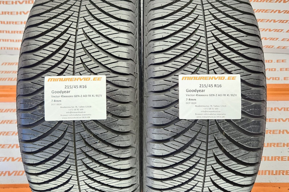 Kasutatud lamellrehv 215/45R16 GoodYear Vector 4Seasons GEN-2 AO FR XL 90/V 0824