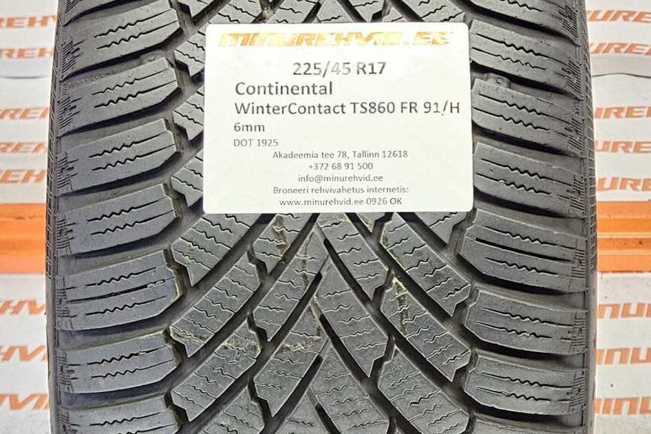 Kasutatud lamellrehv 225/45R17 Continental WinterContact TS860 FR 91/H