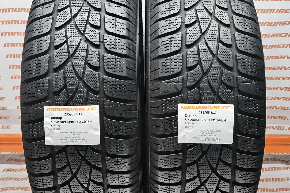 Подержанный нешипованная шина 235/65R17 Dunlop SP Winter Sport 3D 104/H