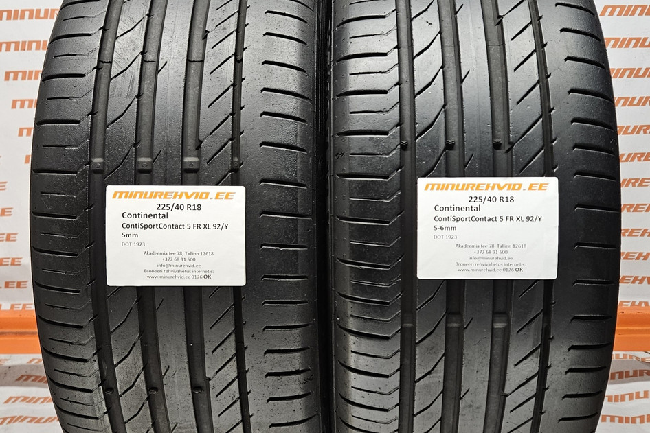 Подержанный летняя шина 225/40R18 Continental ContiSportContact 5 FR XL 92/Y